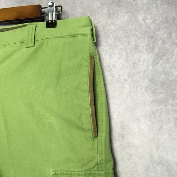 Orvis Mens Cargo Shorts size 36 Green Canvas Cotton Flat Front Signature - Picture 8 of 16